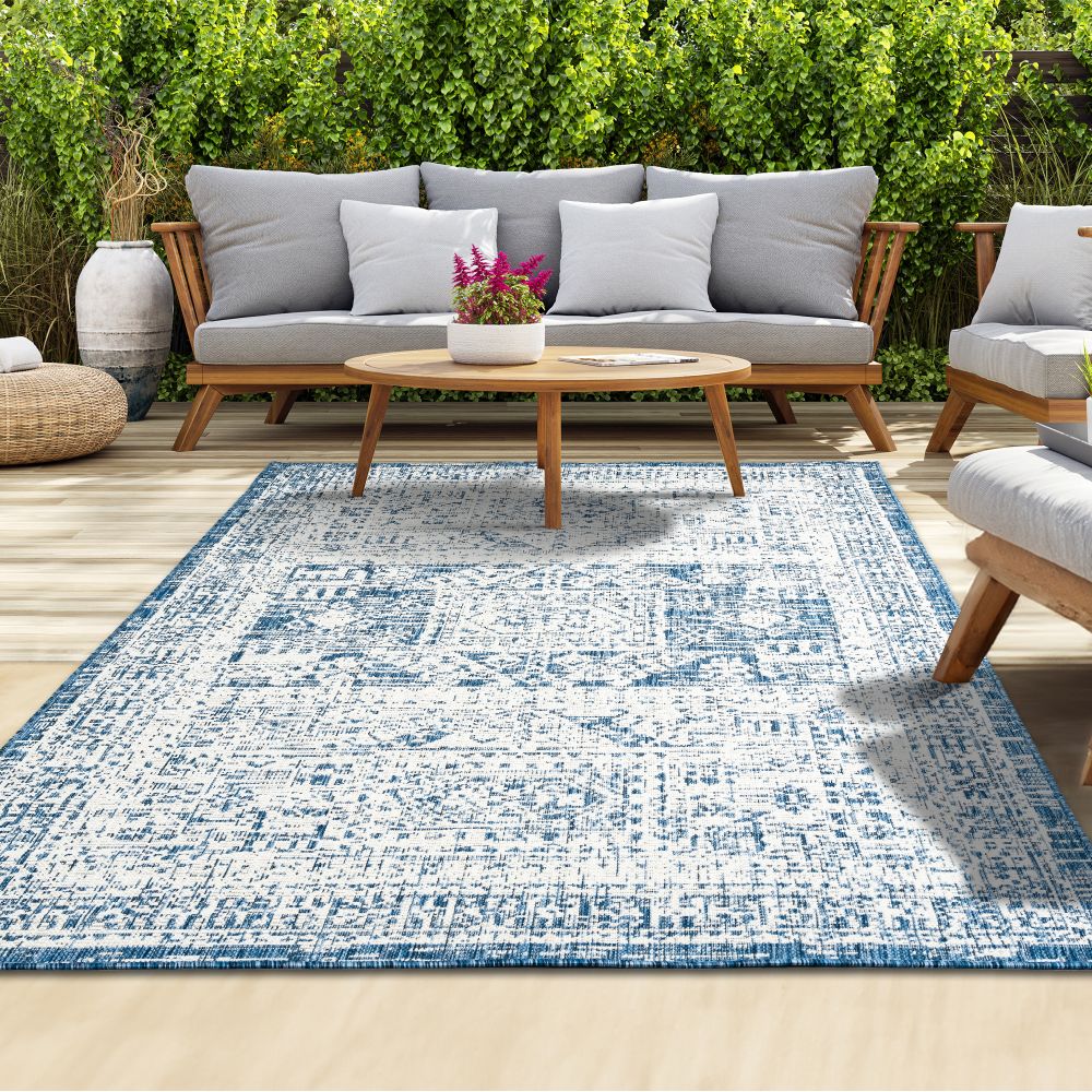 Outdoor Rugs Vintage Medallion - Blue / Cream