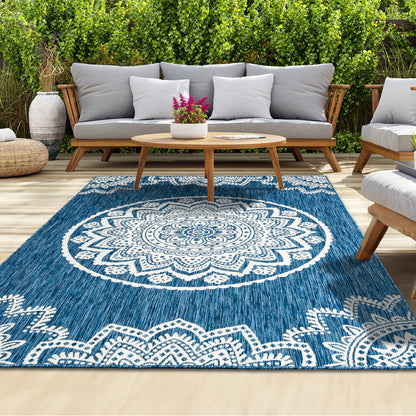 Outdoor Rugs Mandala - Blue / Cream