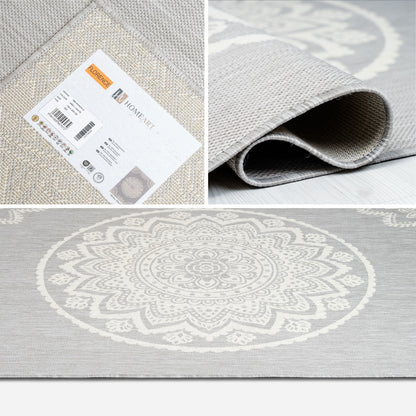 Outdoor Rugs Mandala Grey / Cream