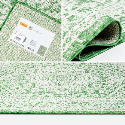 Outdoor Rugs Vintage Medallion Green / Cream