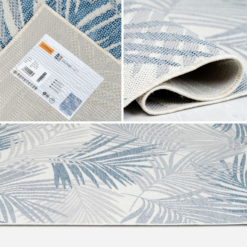 Outdoor Rugs Palm - Blue/ Grey