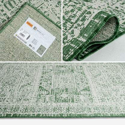 Outdoor Rugs Vintage Rectangular Green / Cream