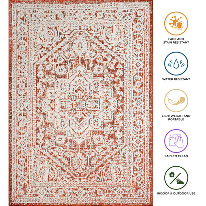 Outdoor Rugs Vintage Medallion Terra / Cream