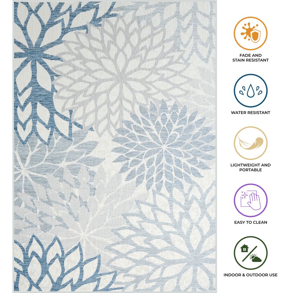 Outdoor Rugs Bellis - Blue/ Grey