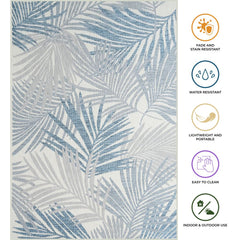 Outdoor Rugs Palm - Blue/ Grey