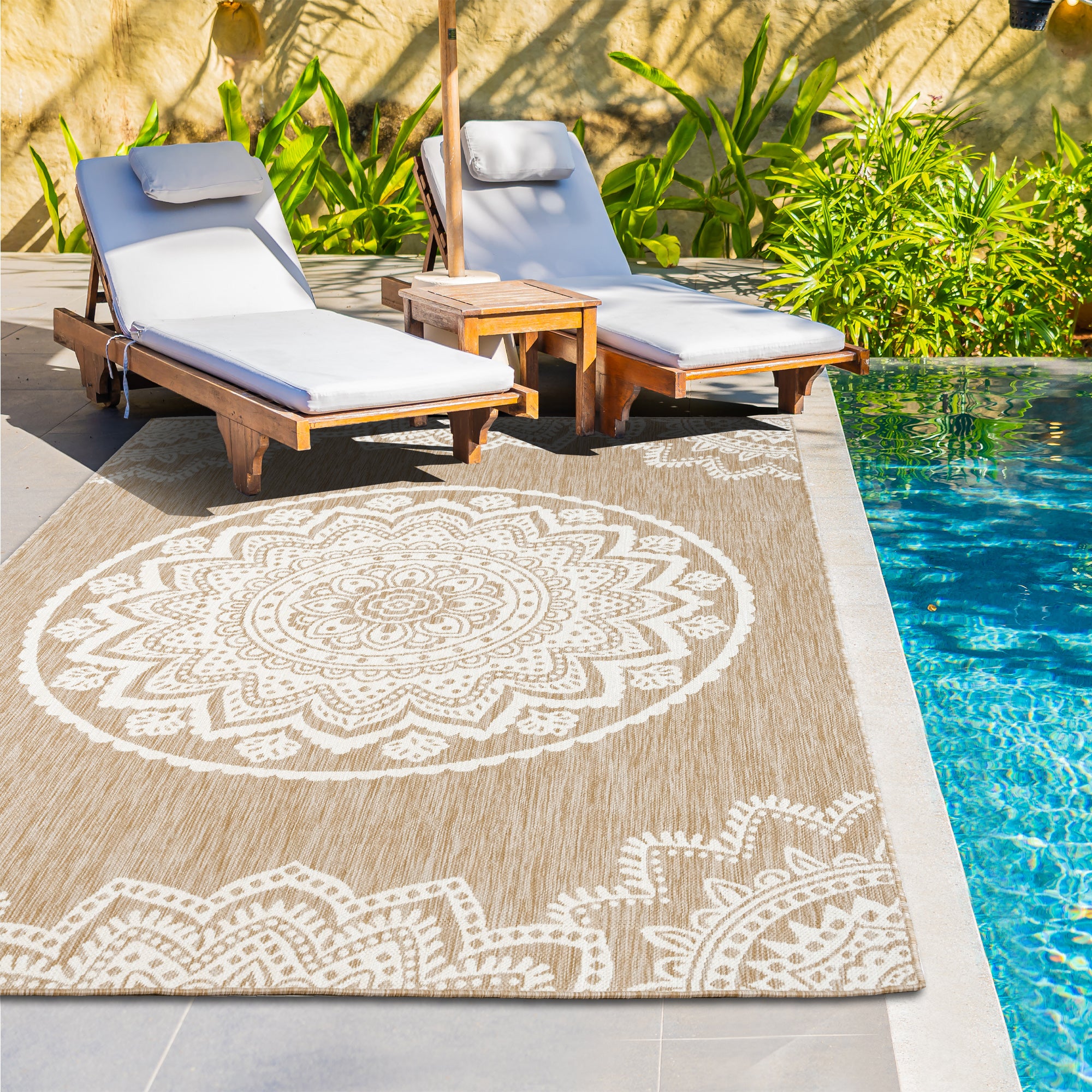 Outdoor Rugs Mandala -Natural / Cream