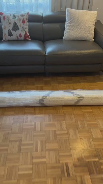 Shaggy Rug Lined Trellis Navy/Ivory