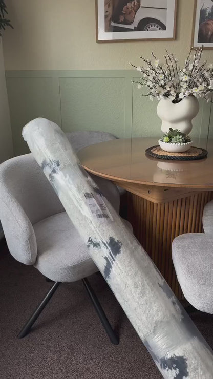 Shaggy Rug Lined Herringbone White/Black Line