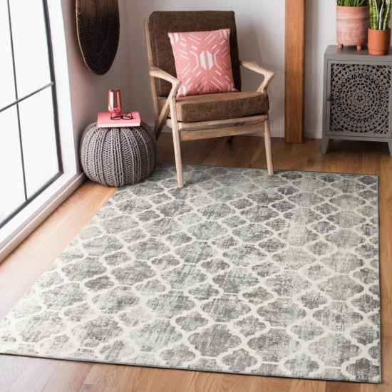 Vintage Rugs Nord Collection Rug Ivory Grey