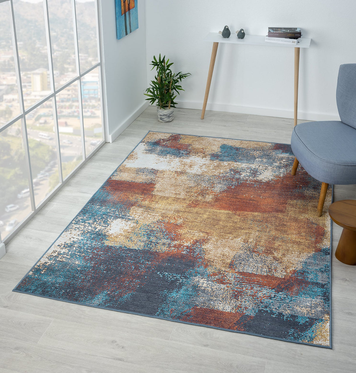 Living Room Rug Jermyn Collection Blue