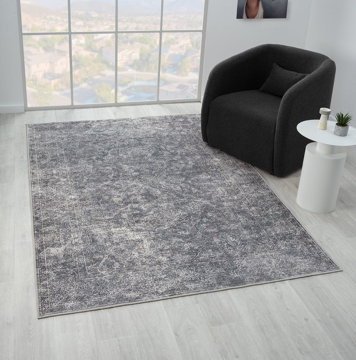Washable Rugs Columbia Collection Anthracite