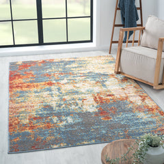 Living Room Rug Carnaby Collection Grey DarkBlue