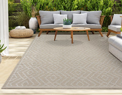 Outdoor Rugs Diamond Collection Beige Cream