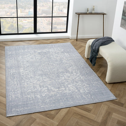 Living Room Rug Portobello Collection Grey Cream