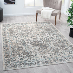 Living Room Rug Holland Collection Cream Grey