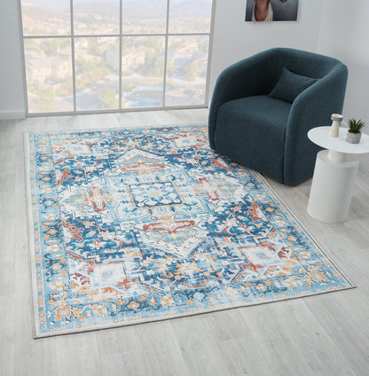 Living Room Rug Ealing Collection Dark Blue