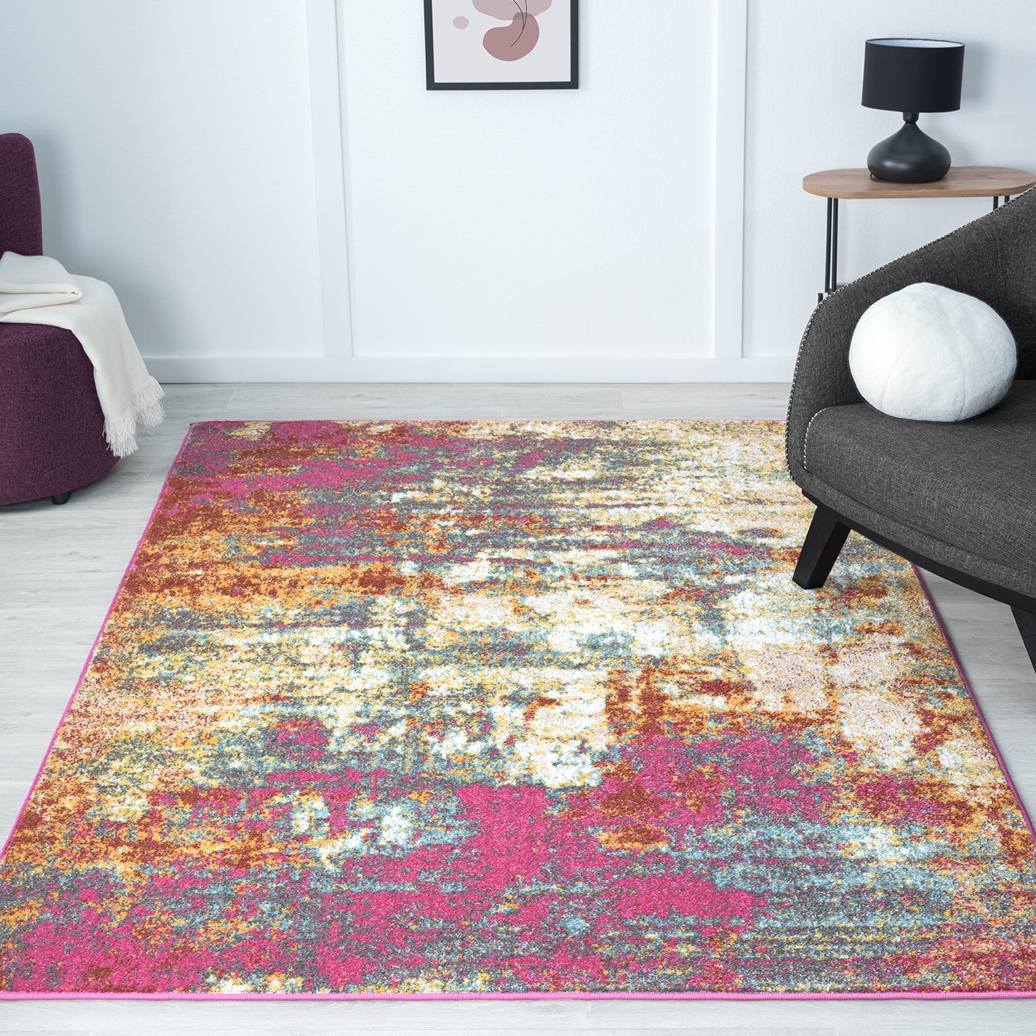 Living Room Rug Carnaby Collection Pink Cream
