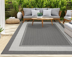 Outdoor Rugs Rectangular Collection Grey Cream