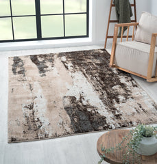 Living Room Rug Oxford Collection Brown Cream