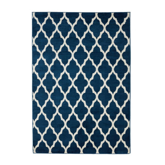Modern Rugs Wimbledon Collection Rug Navy Ivory