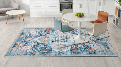 Living Room Rug Ealing Collection Dark Blue