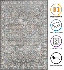 Living Room Rug Holland Collection Grey Cream