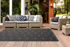 Outdoor Rugs Diamond Collection Anthracite Cream