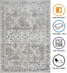 Living Room Rug Holland Collection Cream Grey