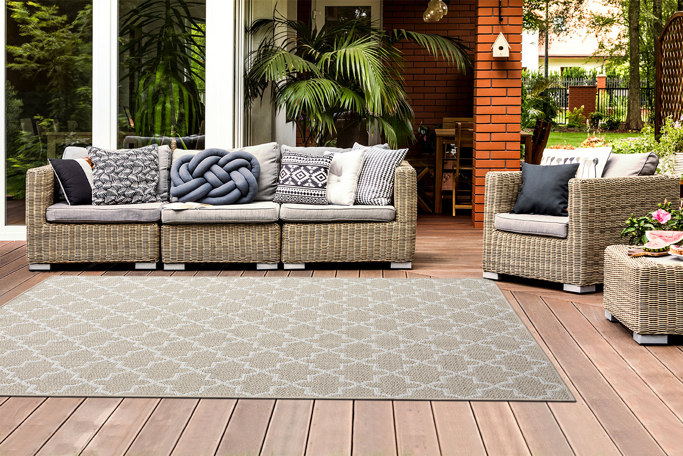 Outdoor Rugs Classic Collection Beige Cream