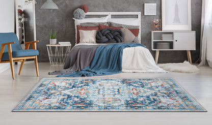 Living Room Rug Ealing Collection Dark Blue