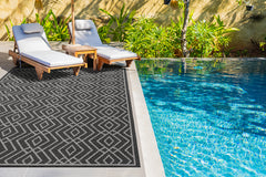 Outdoor Rugs Diamond Collection Anthracite Cream