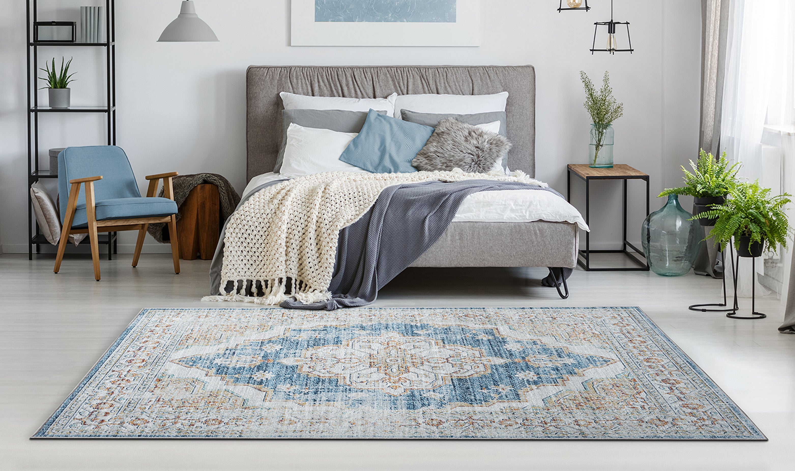 Washable Rugs Waterloo Collection Blue
