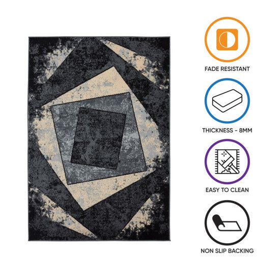 Modern Rugs Square Collection Rug Smoky Dark