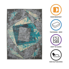 Modern Rugs Square Collection Rug Duck Egg Blue