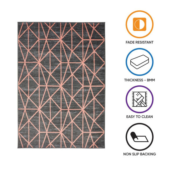 Modern Rugs Geometric Collection Rug Pink Rose