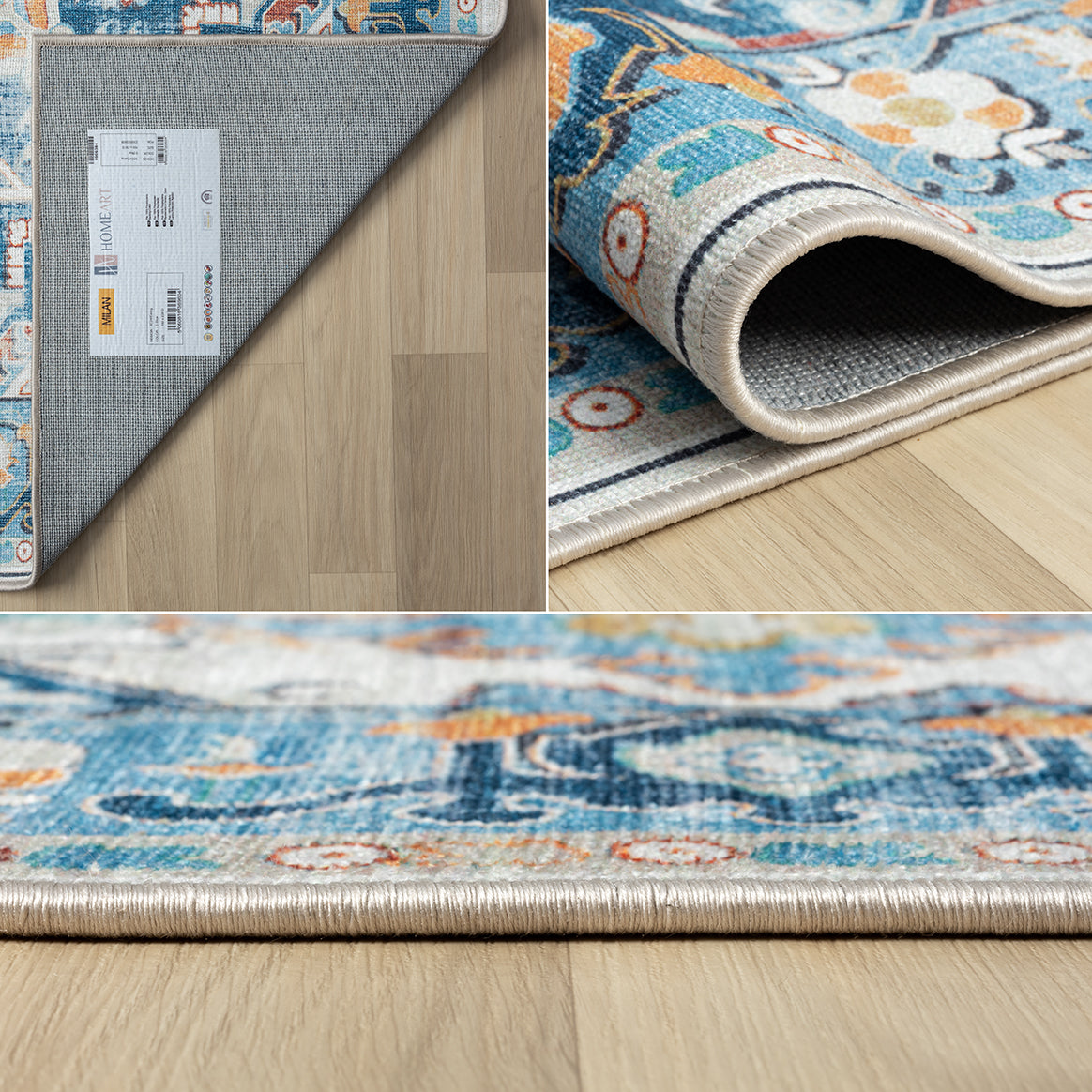 Washable Rugs Ealing Collection Dark Blue