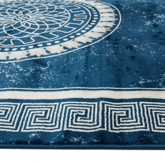 Modern Rugs Medallion Collection Rug Navy