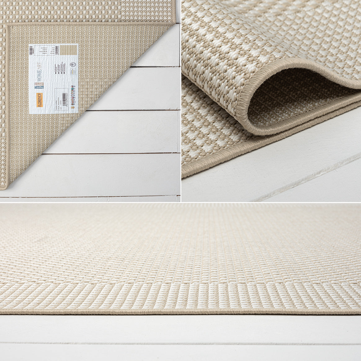 Outdoor Rugs Plain Collection Beige Cream