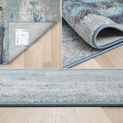 Living Room Rug Oxford Collection Blue Cream